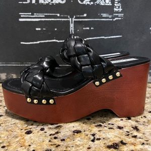 Women's Heels Steve
Madden Maren Platform
Sandal Braided Strap Black
Size 7.5